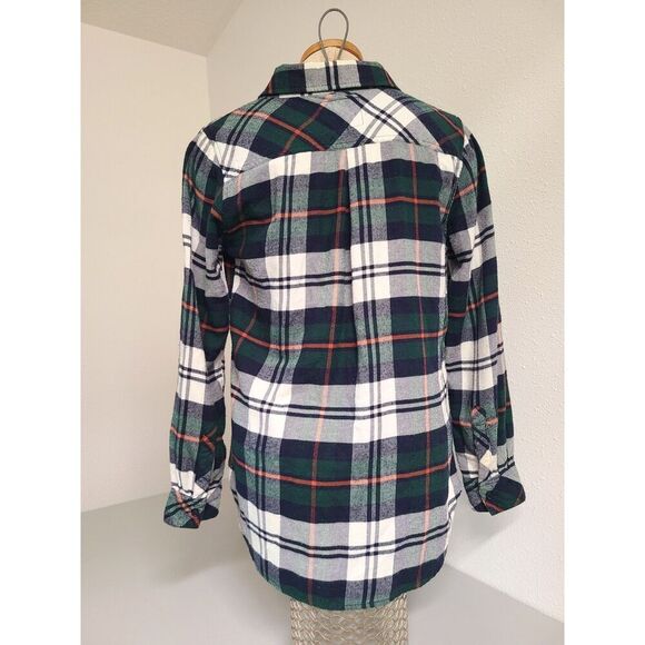 Rails Y2K Plaid Button Down Shirt SMALL Blue Green Flannel Barn Lounge Cowgirl - Picture 3 of 9